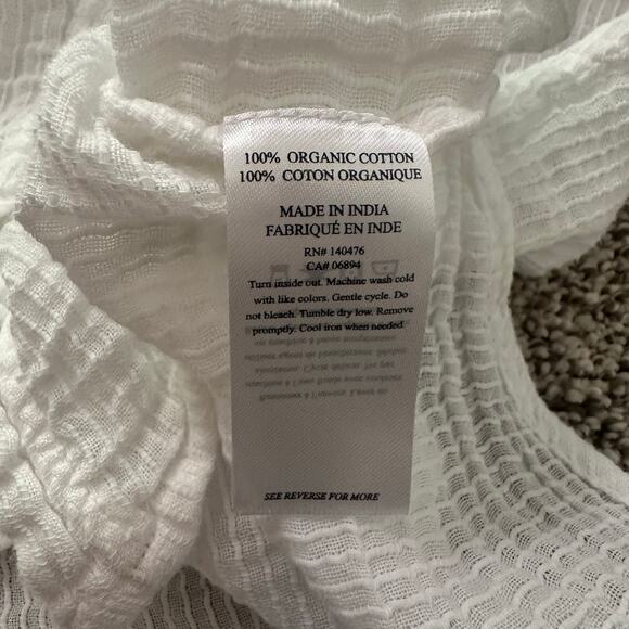 Faherty white cotton button front long sleeve top size S - Picture 8 of 12